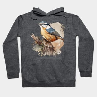 Nuthatch Bird On A Tree Branch 6.0 Hoodie